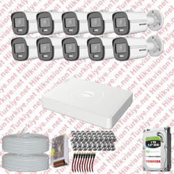 Hikvision Colorvu Gece Renkli 10 Kameralı Set 1TB Hdd